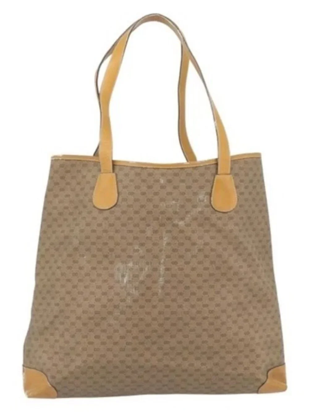 GUCCI Micro GG Supreme Web Sherry Line Bag PVC Beige 002 983 0174 Auth 181764